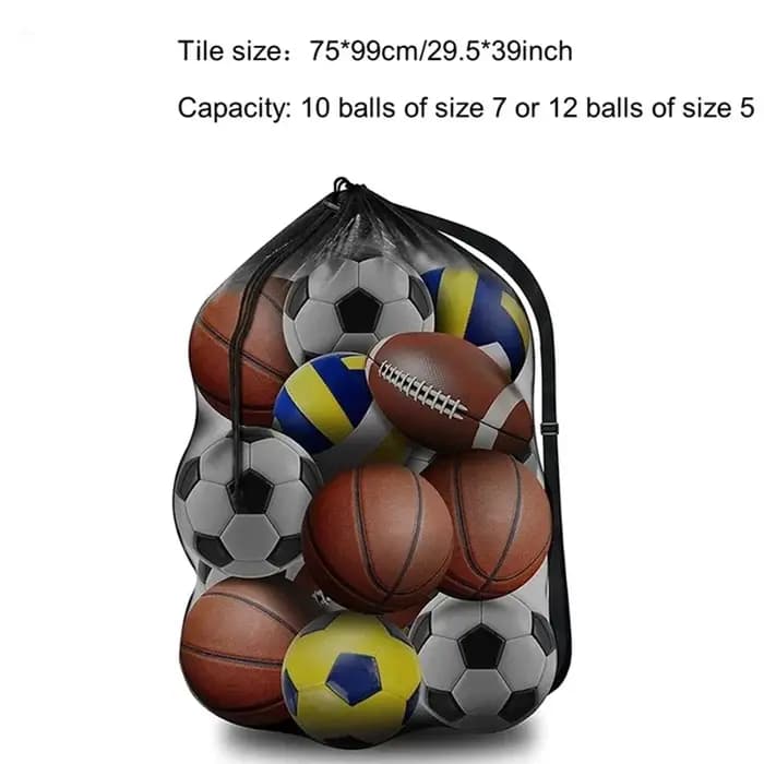 Sac à dos de sport en maille extra large avec cordon de serrage et poche zippée pour le football