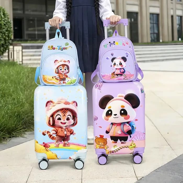 Valise à roulettes pour enfants de 14+19 pouces