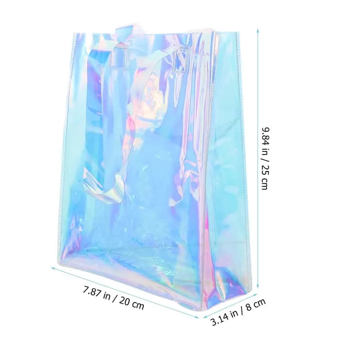Sac transparent irisé PVC imperméable Shopping épaule sac à main holographique Portable travail plage décontracté