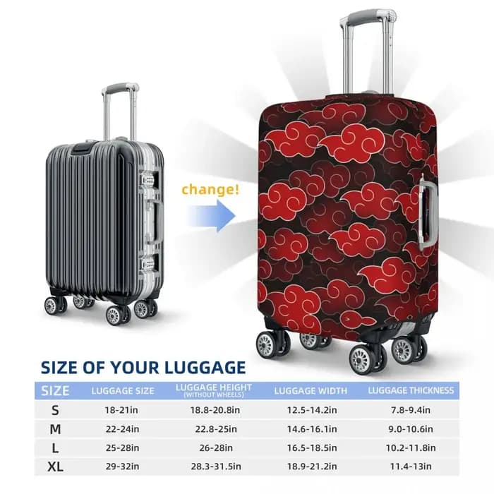 Housse de valise personnalisée Narutos Sasuke Uchiha Itachi, housses élastiques pour bagages de voyage Akatsuki pour 18 à 32 pouces