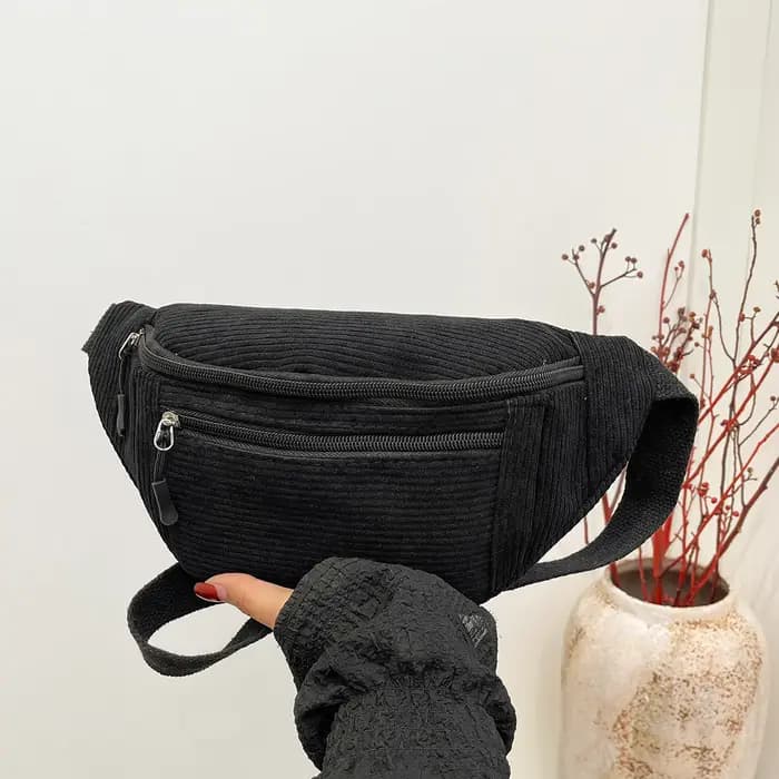 Sacs de ceinture décontractés en velours côtelé pour hommes et femmes