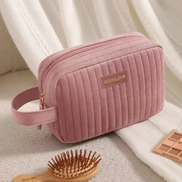 Sac de rangement pour maquillage en velours pour la saison froide