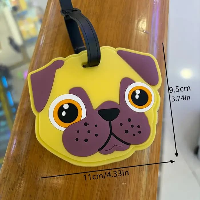 Pendentif d'étiquette de bagage motif animal mignon Corgi