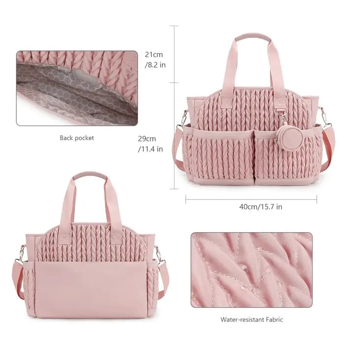 Nouveau sac de maman matelassé une épaule sac de rangement à main tissu imperméable isolation pour mère et enfant voyage
