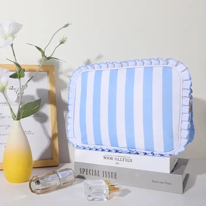 Sac à cosmétiques à volants, pochette de voyage en Nylon pour maquillage pour femmes et filles, gran