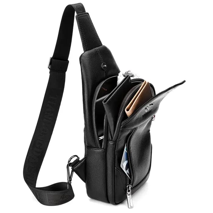 Marque de luxe sac de messager en cuir hommes sac de poitrine Vintage bandoulière sac