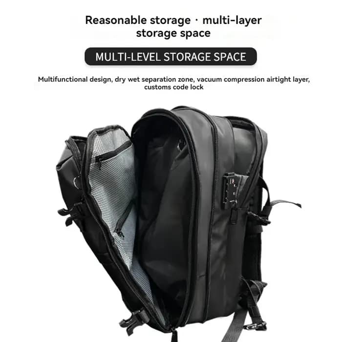 Sac à dos de voyage scellé sous vide, sac à dos extensible de 45 litres, air comprimé, étanche, avec