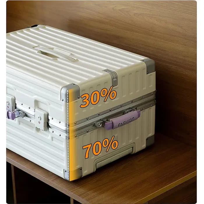 Valise de voyage grande capacité bicolore 20-28 pouces avec cadre en aluminium renforcé