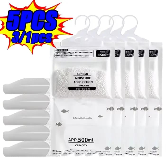 5/3/1 pièces absorbeur d'humidité suspendus séchage vêtements déshumidificateur garde-robe