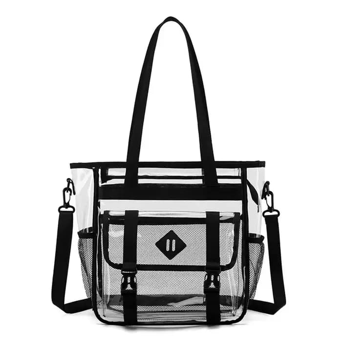 Sac à main de plage transparent couleur bonbon, grande capacité, multi-poches, sac bandoulière en ge