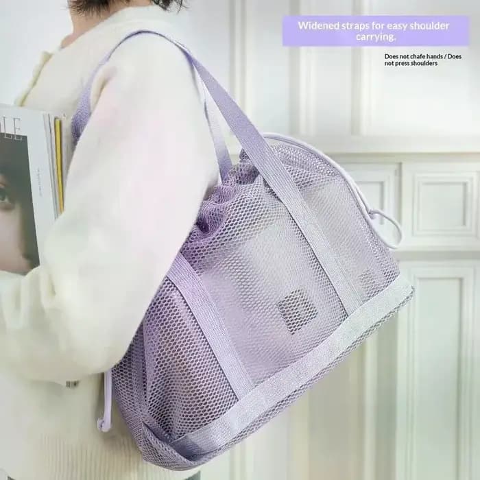 Sac fourre-tout en maille avec cordon de serrage