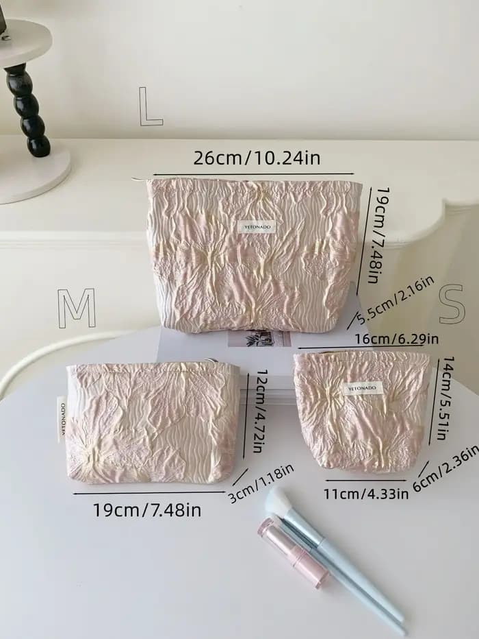 L/M/S relief Jacquard sacs de maquillage femmes sac cosmétique femme pochette trousse de toilette