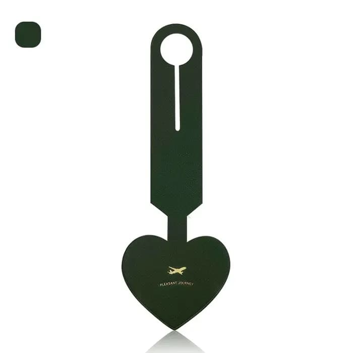 Étiquettes de bagage de voyage en forme de cœur en PU, étiquettes de bagages solides en cuir, étique
