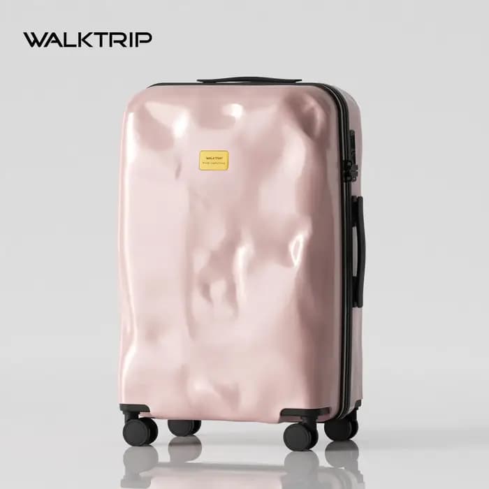 Valise embossée Walktrip, robuste et durable, bagage à main 20 pouces pour hommes et femmes, valise