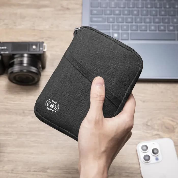 Pochette pour passeport, portefeuille de voyage avec blocage RFID – Étui organisateur de documents haut de gamme pour hommes et femmes – Peut contenir des passeports, des cartes