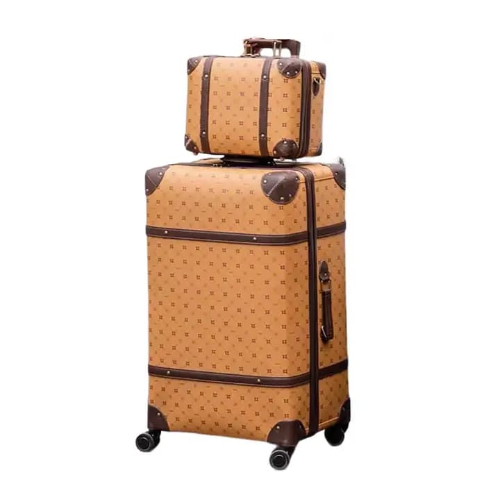 Ensemble de bagages roulants Vintage en cuir PU