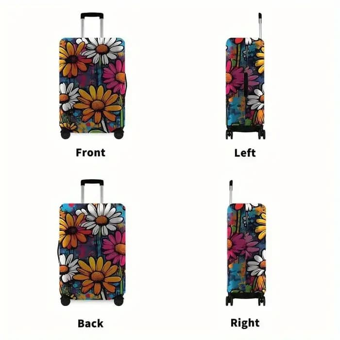 Housse de bagage à motif marguerite – un accessoire de voyage anti-poussière et extensible