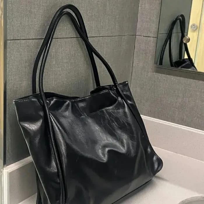 Sacs fourre-tout en cuir PU solide pour femme