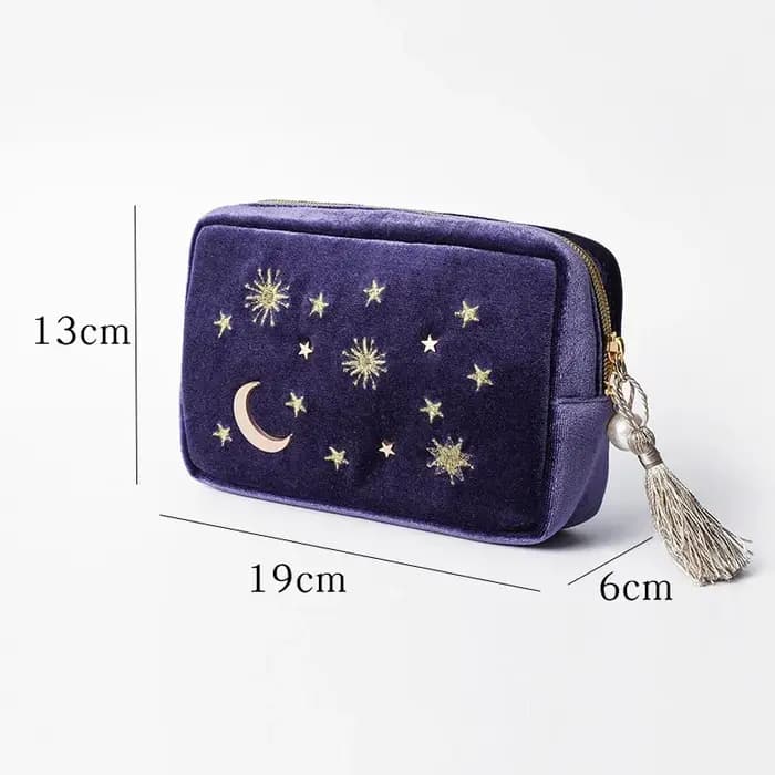 Sac à cosmétiques en velours de luxe, grande capacité, portable, pour rouge à lèvres, rangement de c