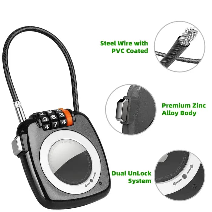 Étui de protection pour AirTag avec cadenas à combinaison
