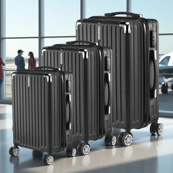 Anajqaqia Ensemble de valises de voyage 3 pièces avec roulettes et serrure