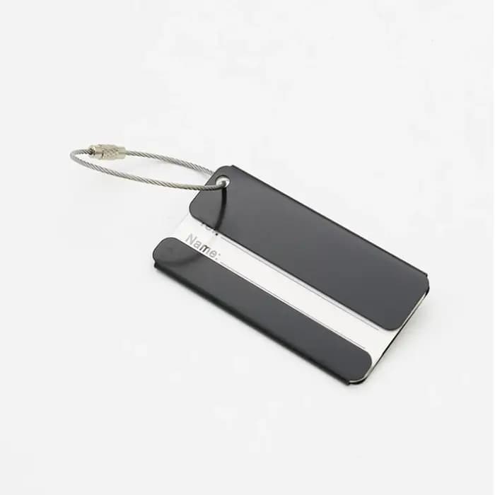 Étiquettes de bagage de voyage en métal réutilisables étiquettes de valise en aluminium avec cordes