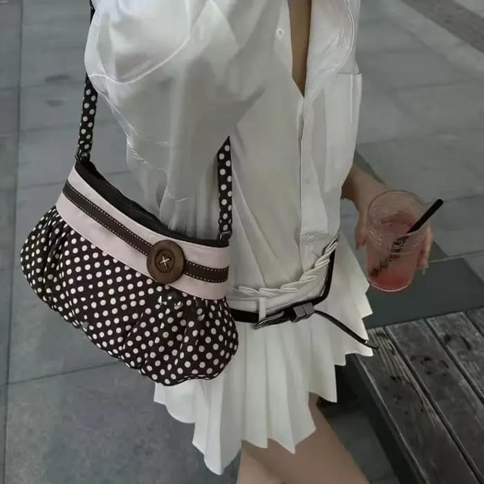 Sac fourre-tout à pois pour femme