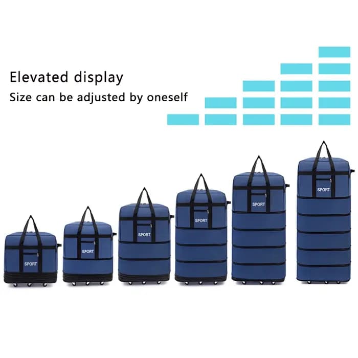 Sac de voyage pliable polyvalent à 5 couches avec roulettes
