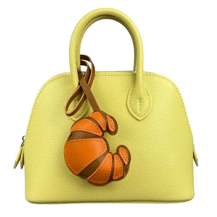 Breloque de sac croissant vibrante-un tableau de chic parisien en 6 couleurs appétissantes-cuir PU-cadeau idée pour femmes/enfants/accessoire de sac