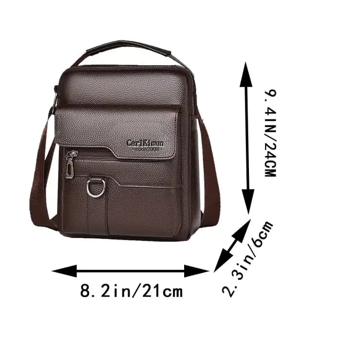 Le sac à bandoulière à une épaule pour hommes convient aux voyages d'affaires et peut être porté à la main en matériau Pu.