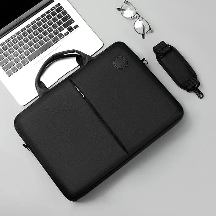 Sac noir pour hommes – Sac à main d'affaires portable à bandoulière