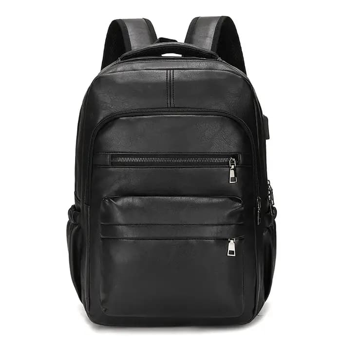 Sac à dos de chargement USB en cuir PU pour hommes
