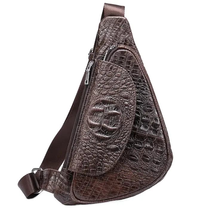 WESTAL-Sacs à bandoulière Croco Designer pour hommes, cuir véritable, sacs initiés, mode, voyage en