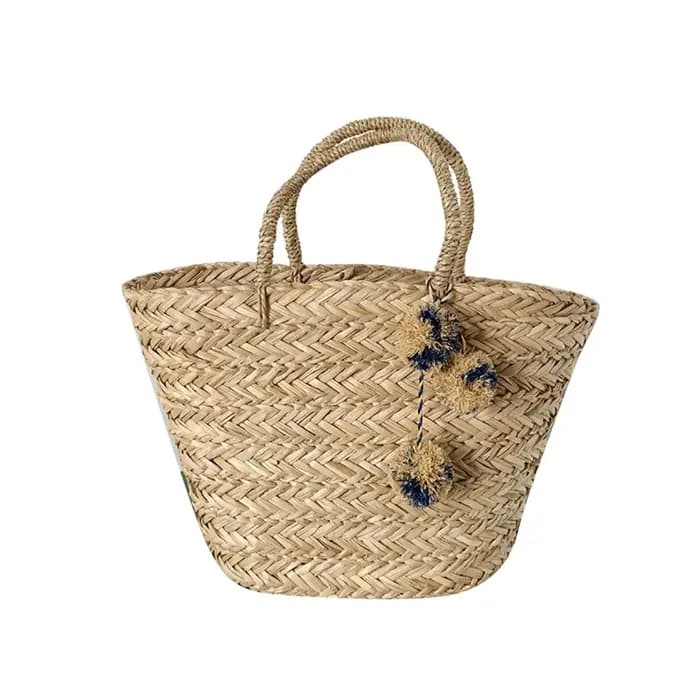 Grand sac fourre-tout tissé en paille pour femmes