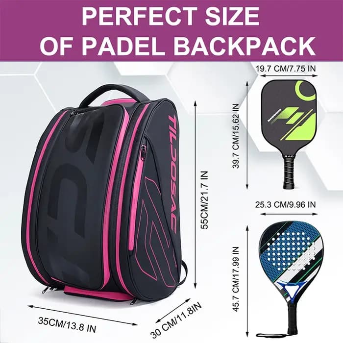 Sac à dos portable unisexe pour raquettes de pickleball et padel