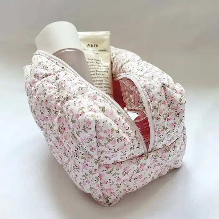 Trousse à cosmétiques pour femmes, trousse de maquillage florale, trousse de beauté imprimée de fleu