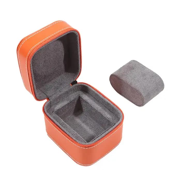Boîtier de montre unique en cuir, étui de voyage avec coussin amovible, mallette de rangement de bijoux, organisateur, boîte de montre carrée Portable