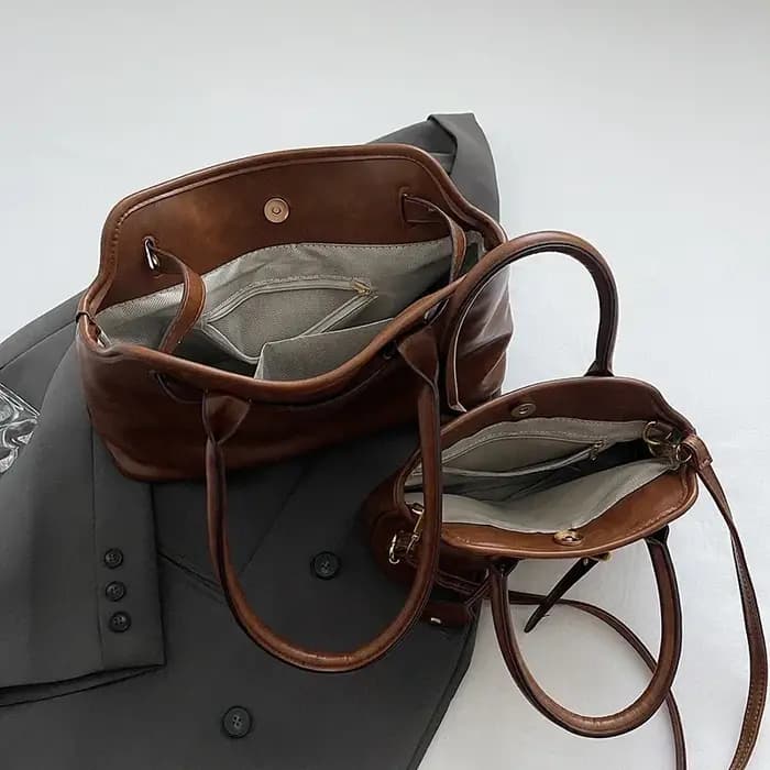 LEFTSIDE – sac fourre-tout rétro en cuir PU pour femmes