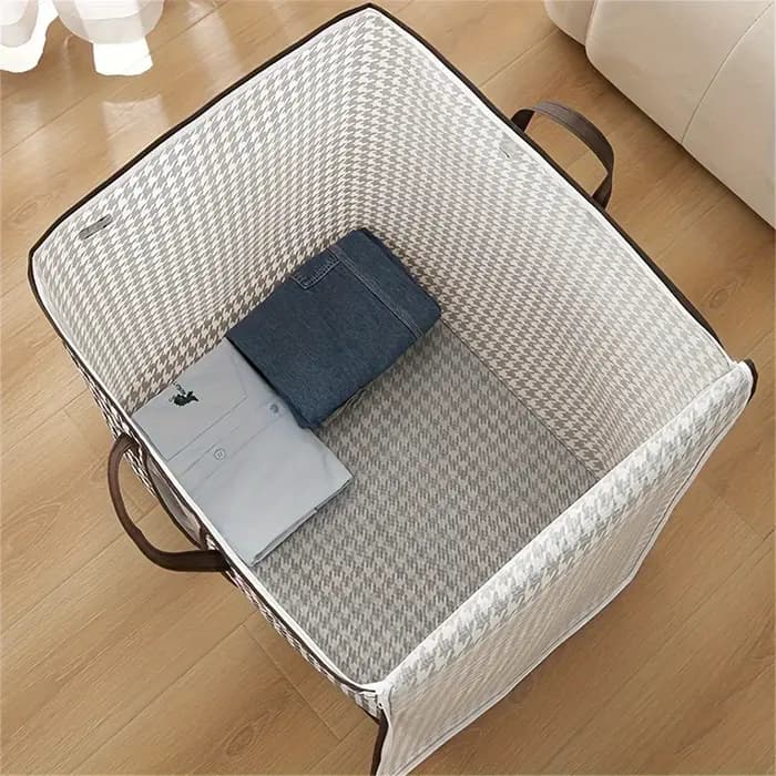 Sac de rangement pied-de-poule avec fermeture éclair anti-poussière