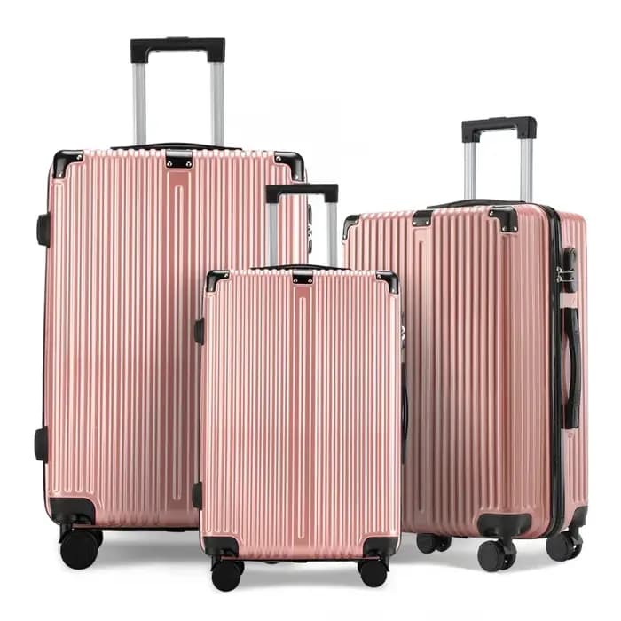 Ensemble de bagages 3 pièces avec protections d'angle, coque rigide Durable de 20/24/28 pouces, roue