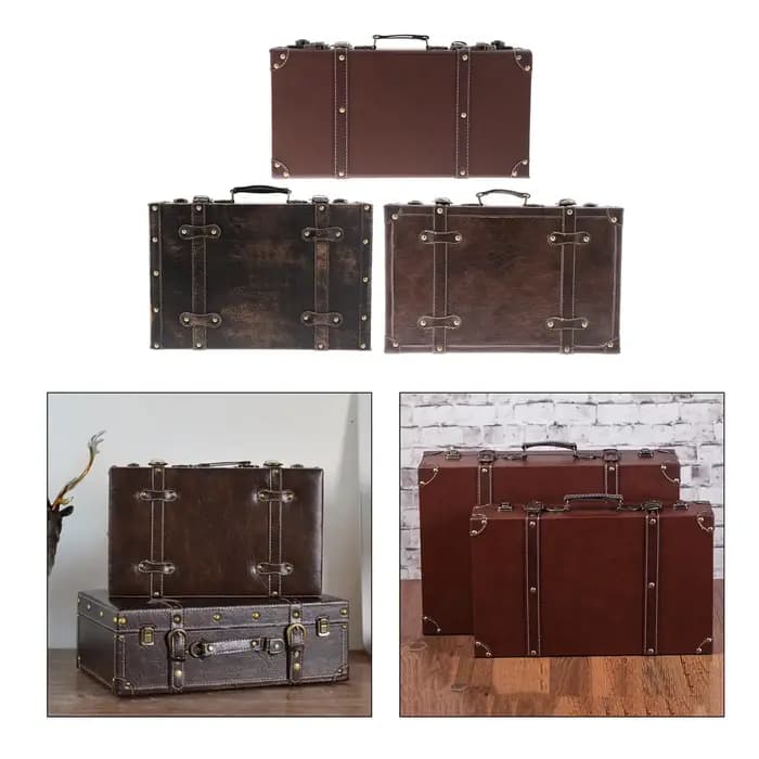 Valise rétro en bois Leatner