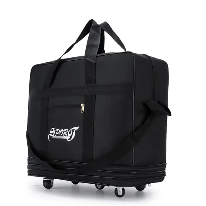 Pack de voyage roues pour femmes hommes extensible pliable chariot bagages polyvalent valise noire
