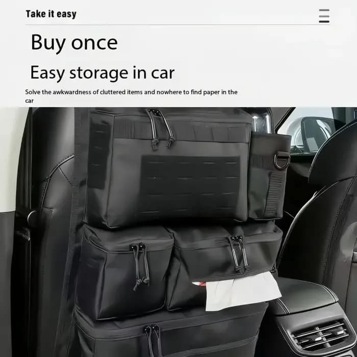 Organisateur de bagages multifonctionnel et sac de rangement tactique pour sièges arrière de voiture