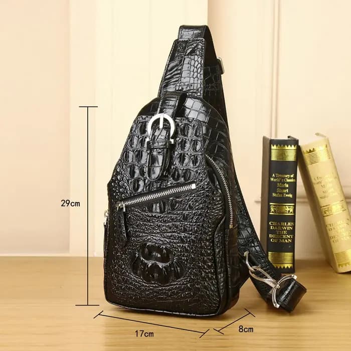 Sac de poitrine pour hommes Crocodile sac à bandoulière
