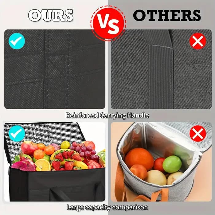 Sac isolé XXL, sac de rangement réutilisable