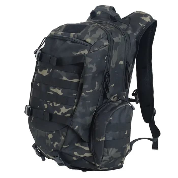 Sac à dos de randonnée et de camping extérieur 45L grande capacité, sac à dos tactique camouflage pl