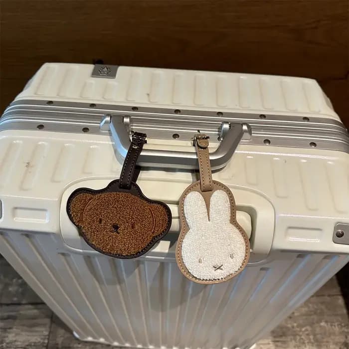 Miffy Boris Étiquette de bagage en cuir brodée mignonne