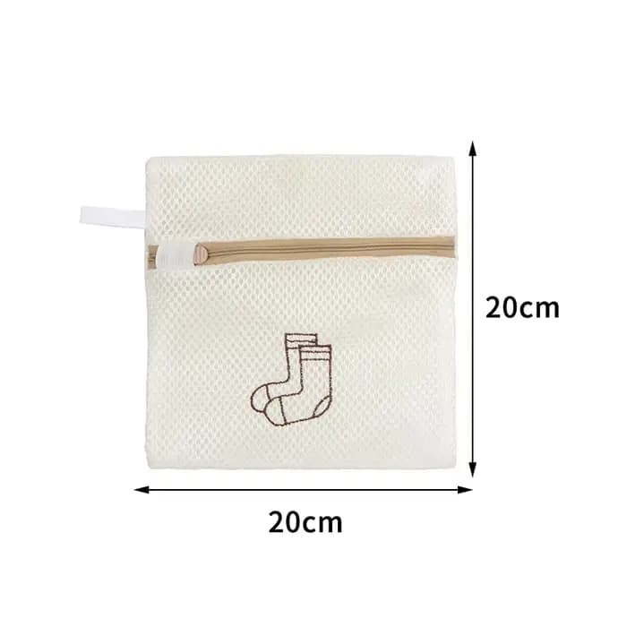 Sac à linge pour vêtements sales, maille fine, broderie beige, sacs de lavage épais, ensemble de sac