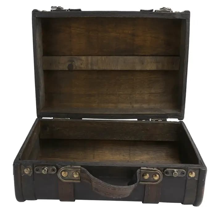 Valise de rangement en bois vintage européen