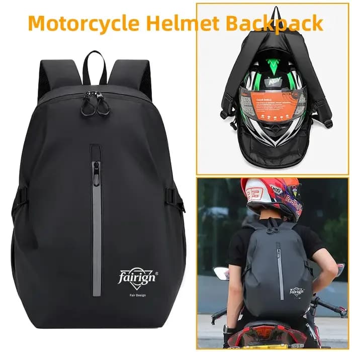 Sac à dos de moto grand format pour motards, sac à casque imperméable, sac de voyage réfléchissant p
